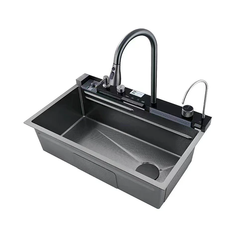 Set Lavaplato Empotrado Negro 80X45X21CM