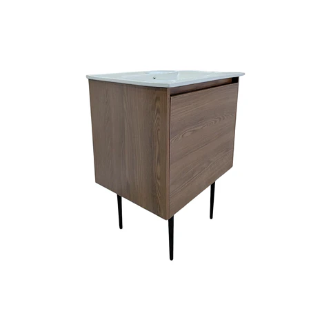 Vanitorio + Mueble Castano Sin Griferia 61x46x82cm